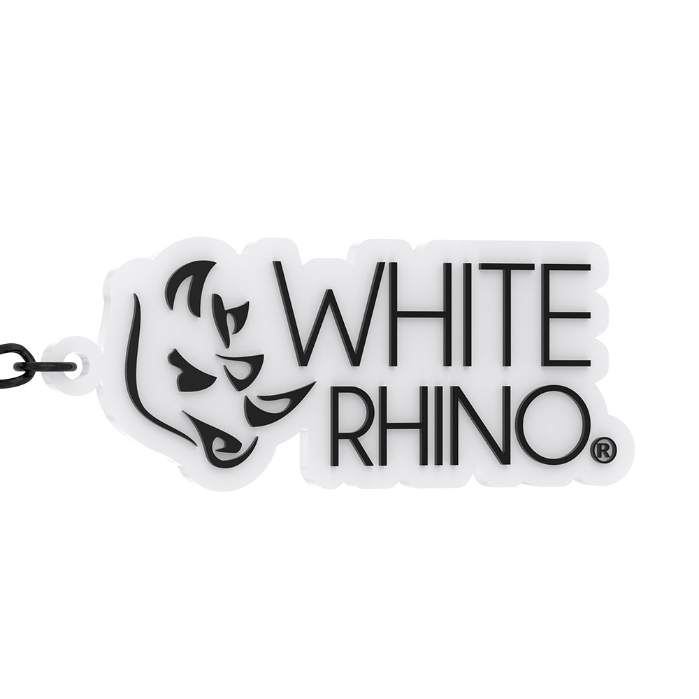 White Rhino Keychain Double Stacked