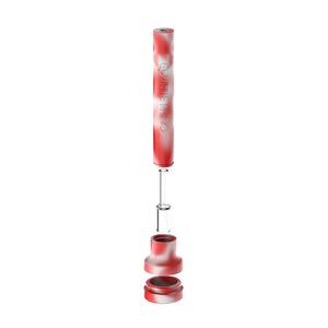 dabtainer red and white color nectar collector silicone  broken apart showing all components