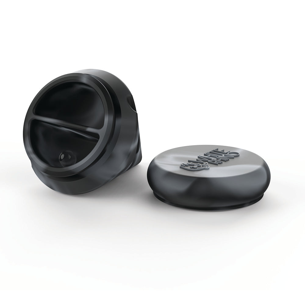 Diamond Spinner Carb Cap Silicone Jar + Terp Ball - Black Grey