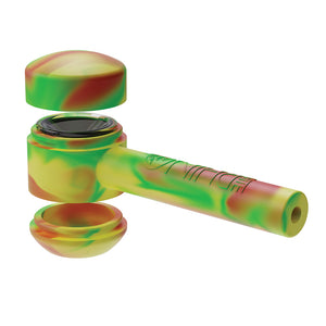 dry herb pipe with storage and silicone container
