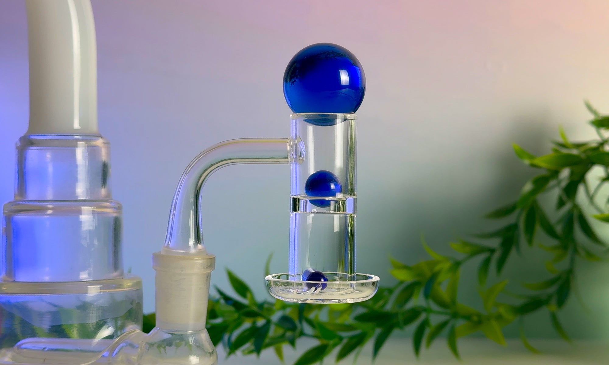 White Rhino quartz terp slurper banger with marble set on a dab rig