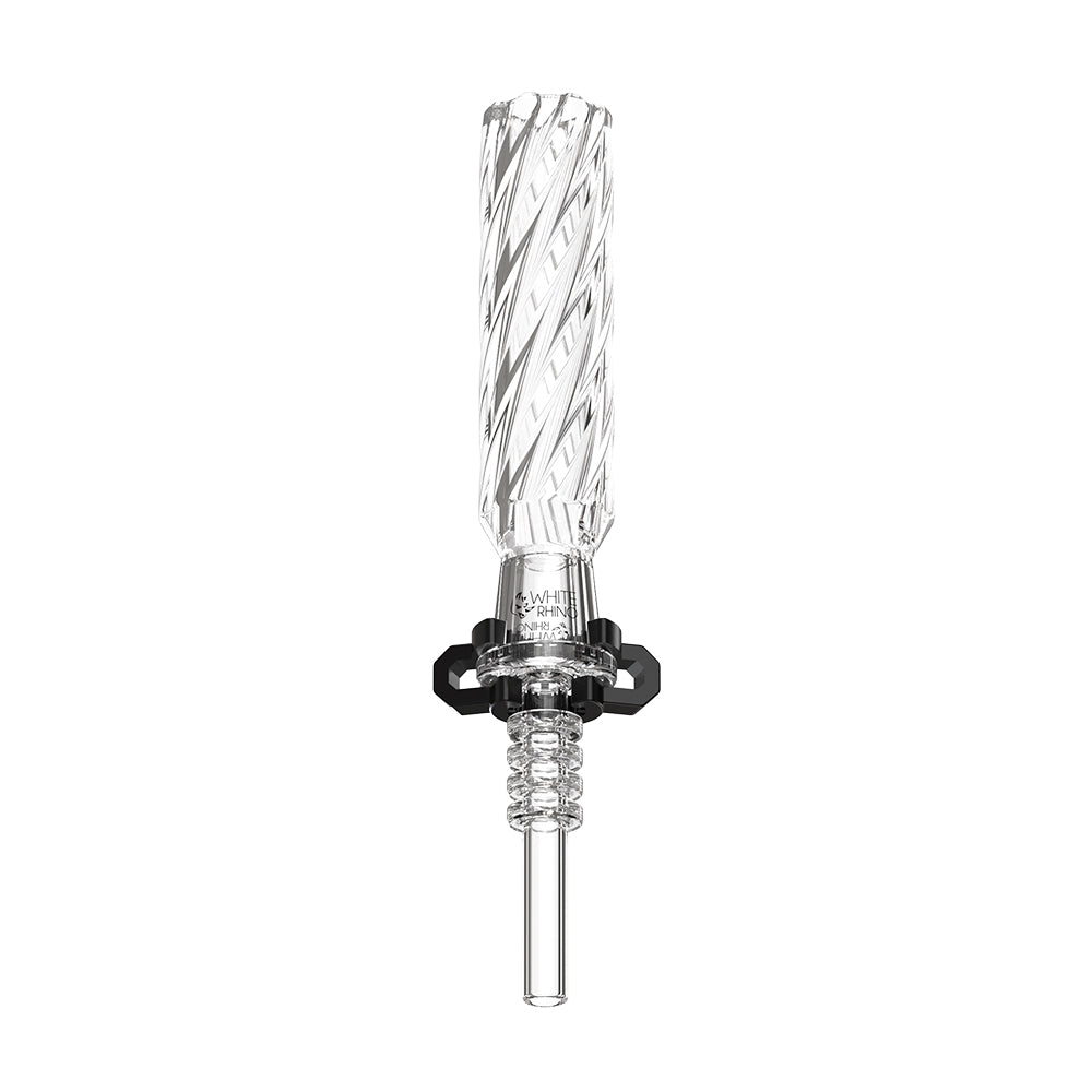 2 piece nectar collector V7 elegant glass dab straw with swirled design