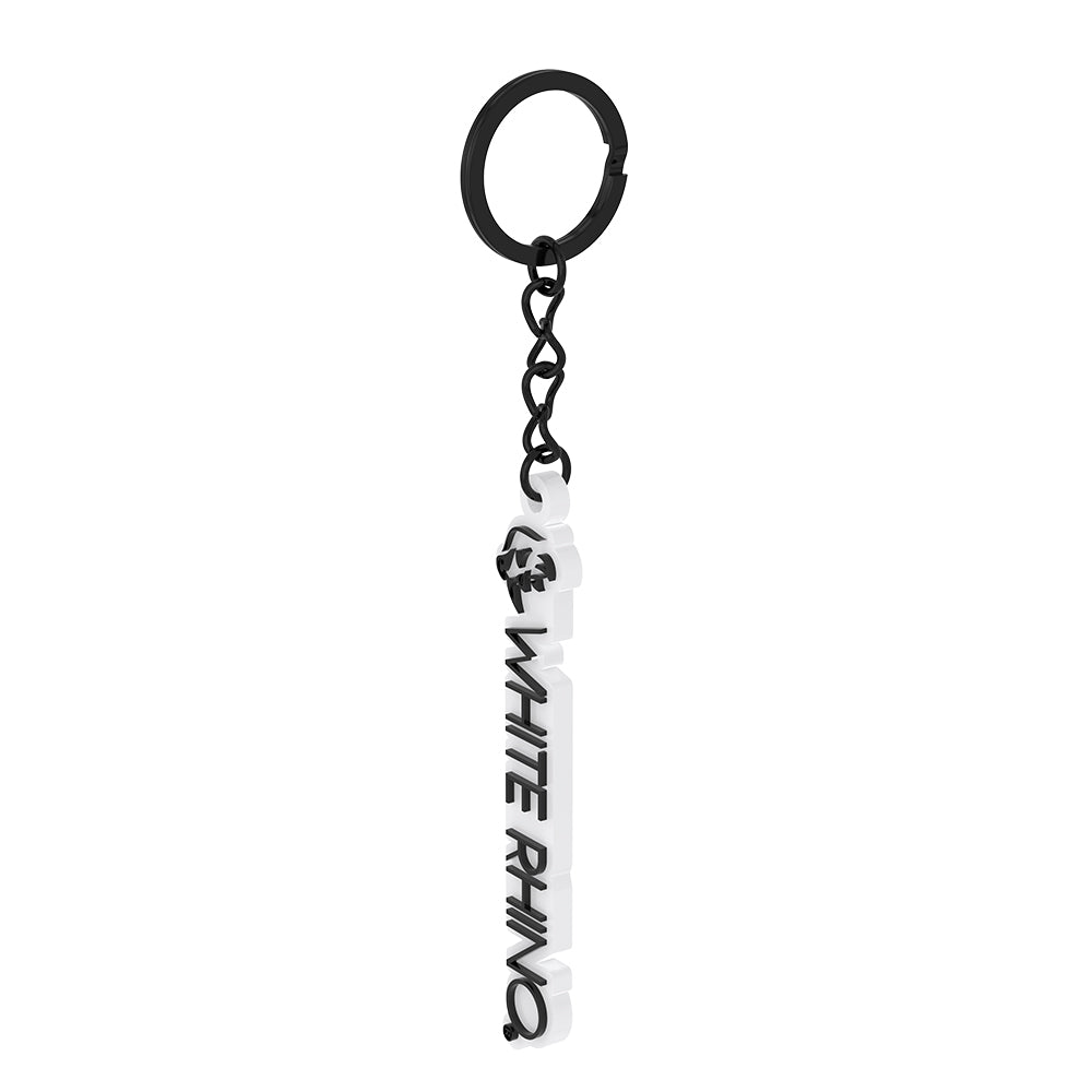 White Rhino Keychain Straight Logo