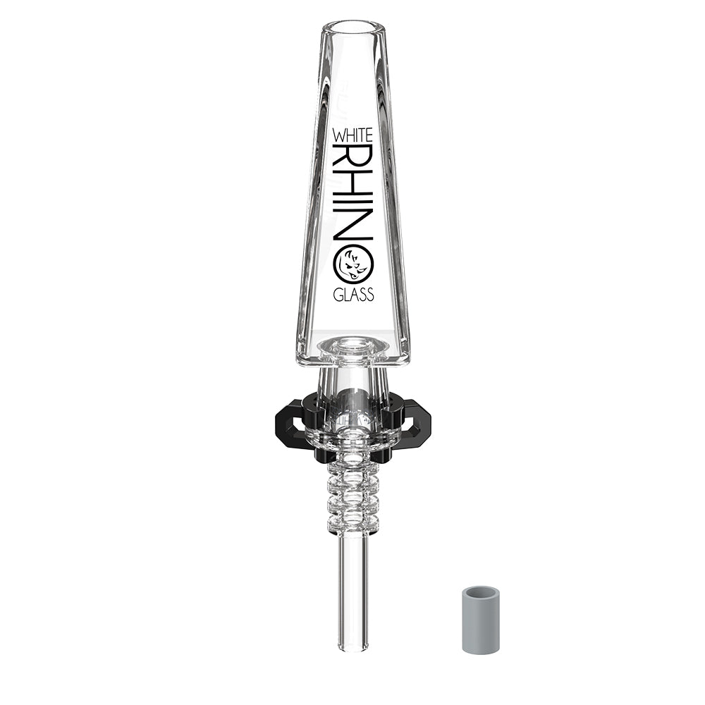 2 piece nectar collector V6 square glass dab straw with quartz tip