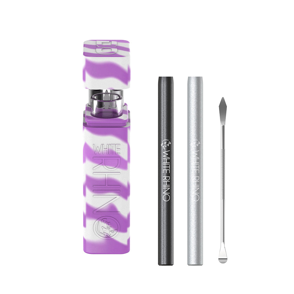 Silicone Dugout Glow Purple White