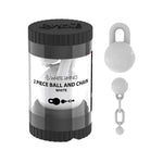 Terp Slurper 2 Piece Ball and Chain with Silicone Jar - White