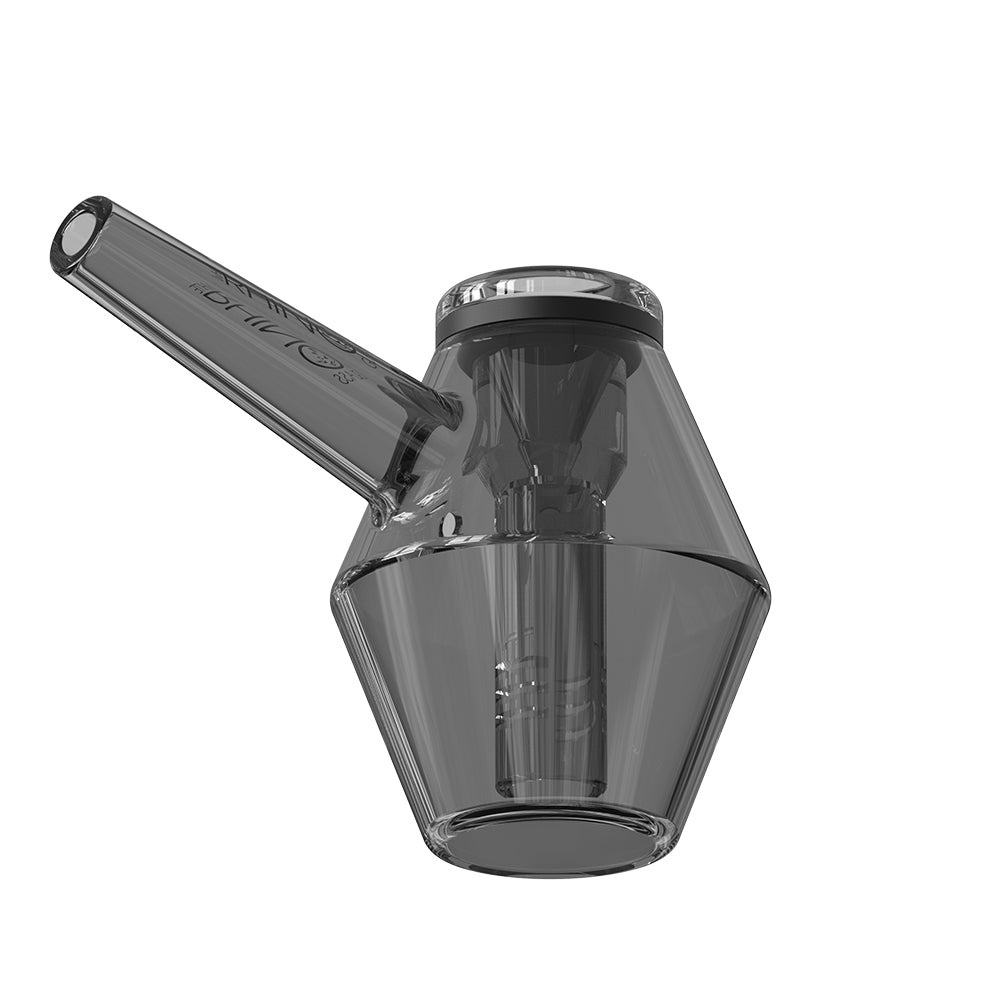 Smoked glass water bubbler pipe – White Rhino EZ Clean 2nd Edition V5 up view