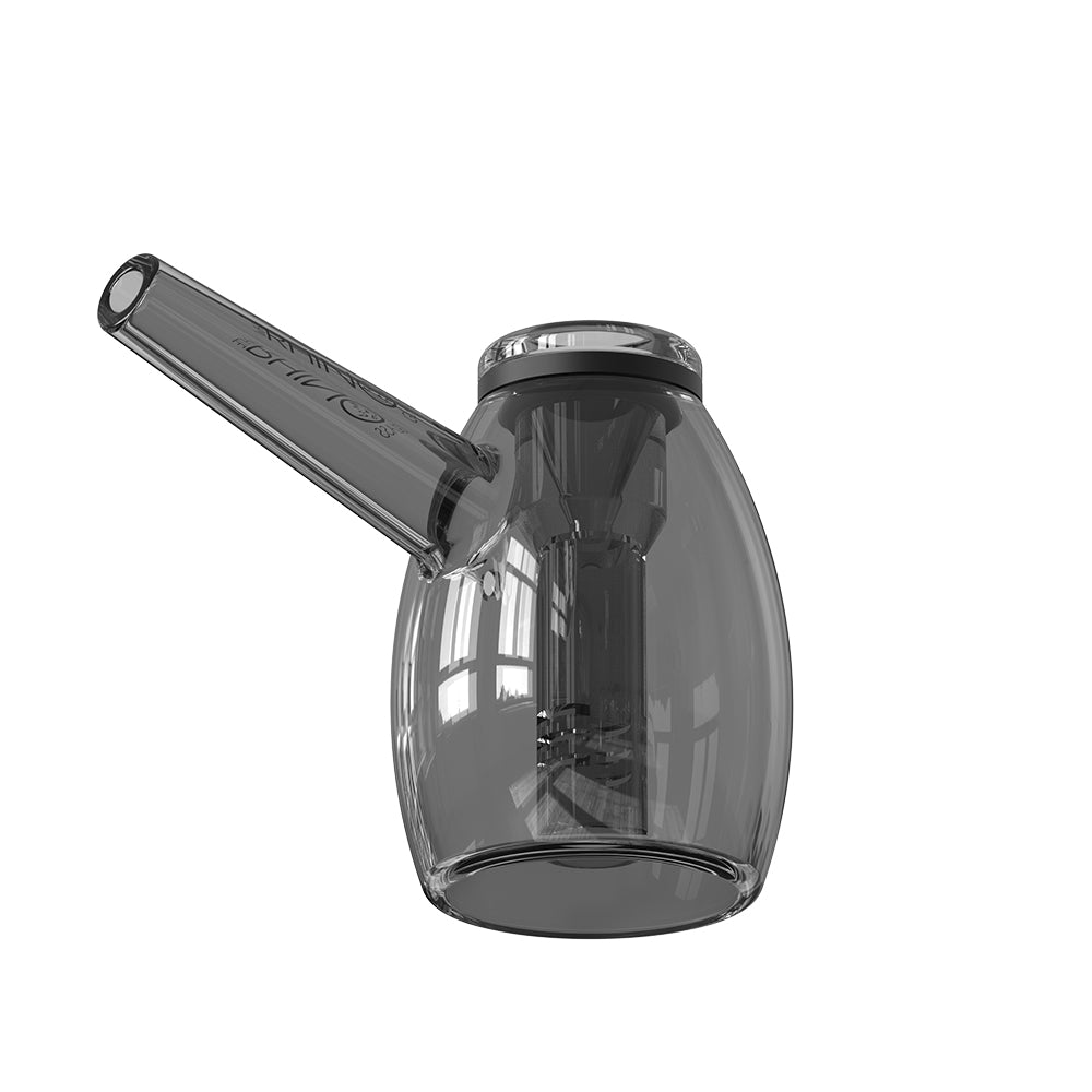 EZ Clean Bubbler 2nd Edition Smoked V3 – top-up view, compact smoked glass water bubbler