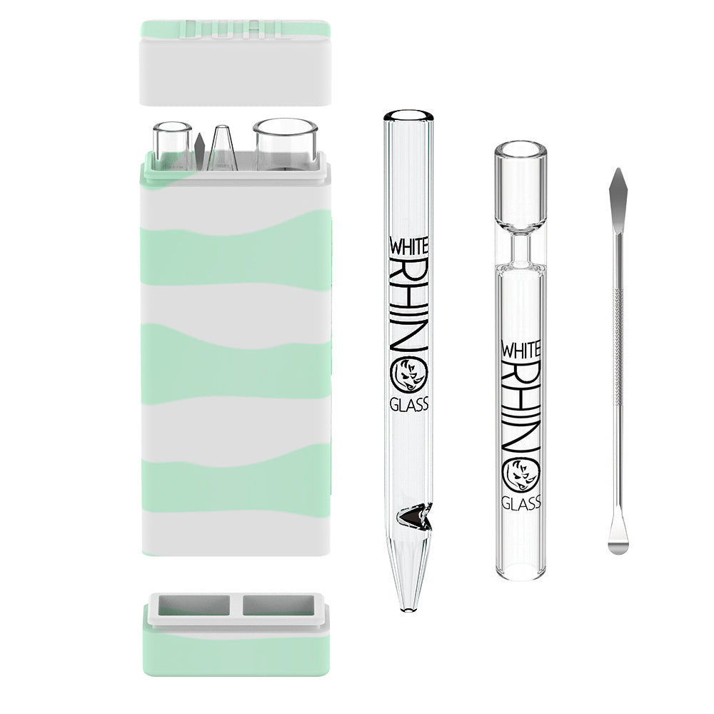 Dark Nectar Collector Kit Mint Quartz Glass Straw and Chillum