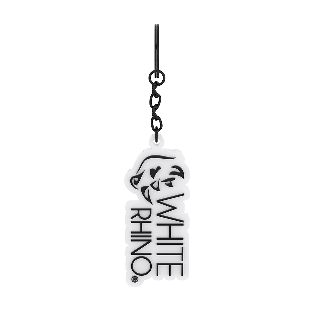 White Rhino Keychain Double Stacked