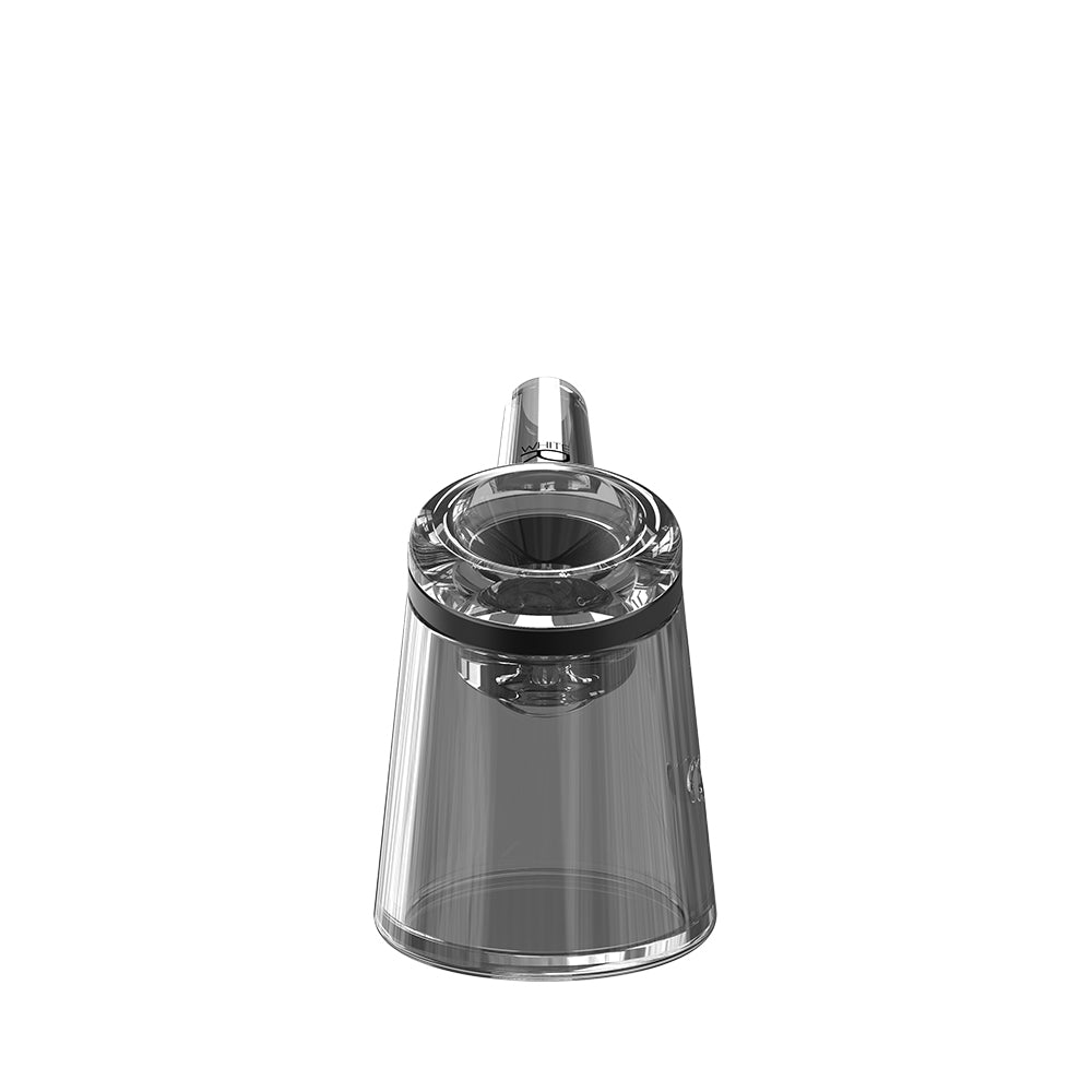 EZ Clean smoked black glass hammer pipe V4 with removable bowl, down view