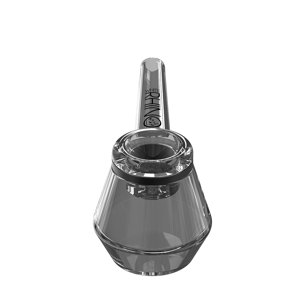 EZ Clean smoked black glass hand pipe V3 with removable bowl, down view