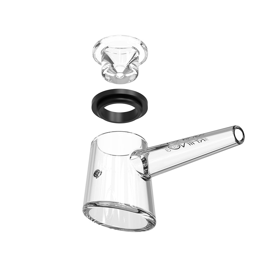 EZ Clean Handpipe V4 clean hitting glass smoking pipe side view