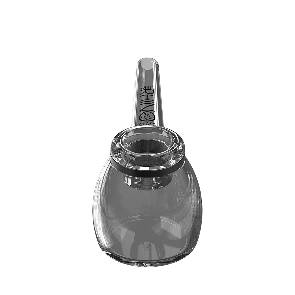 EZ Clean smoked black glass hand pipe V2 with removable bowl, down view