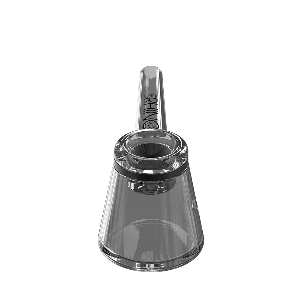 EZ Clean smoked black glass hand pipe V1 with removable bowl, down view