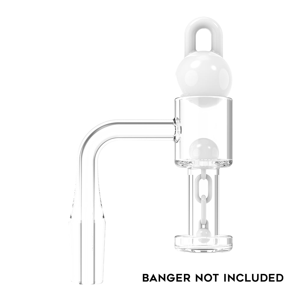 Terp Slurper 2 Piece Ball and Chain with Silicone Jar - White