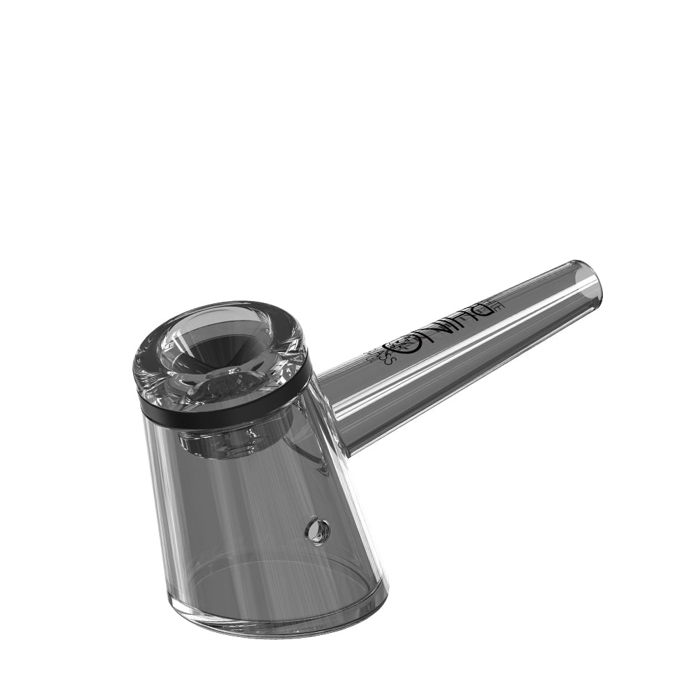 EZ Clean smoked black glass hammer pipe V4, top-down view