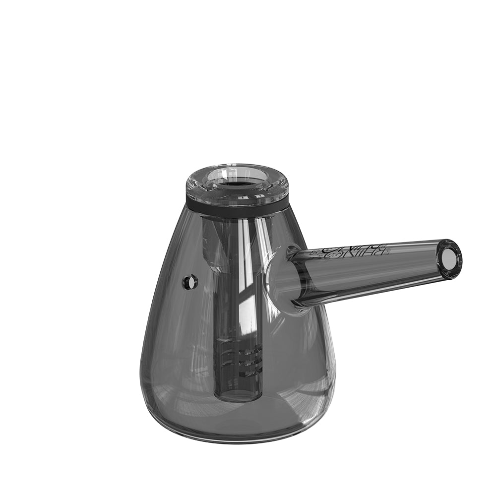 EZ Clean Bubbler 2nd Edition Smoked V4 – front side view, stable-base smoked glass bubbler pipe