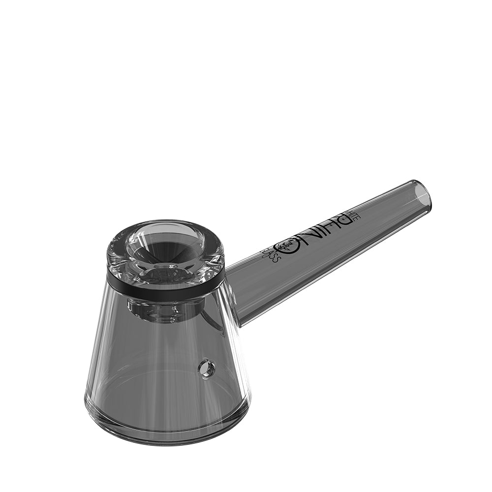 EZ Clean smoked black glass hand pipe V1, top-down view