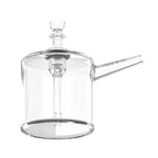 Barrel glass water pipe showing the bowl, black silicone grommet and mouthpiece