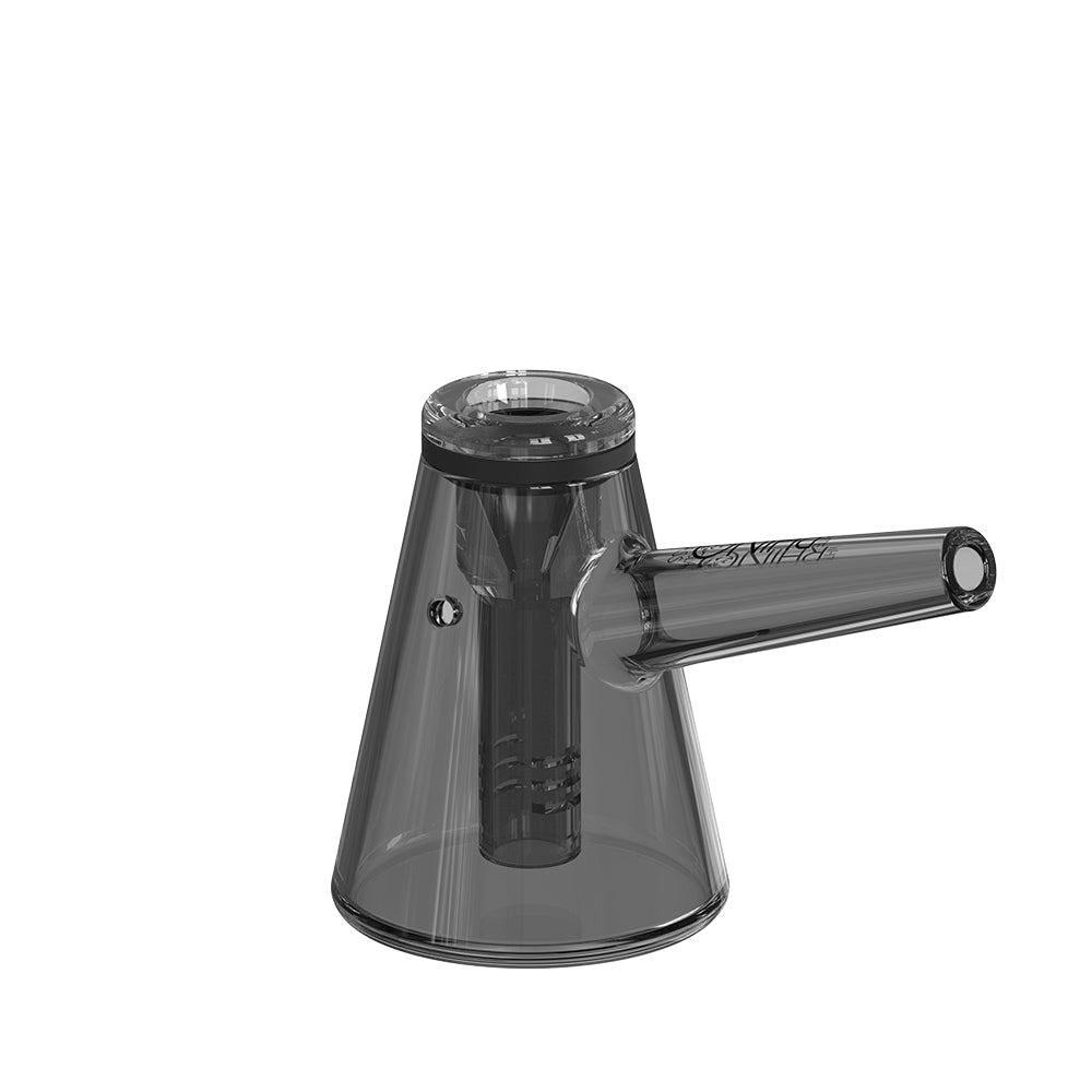 Compact smoked glass bubbler with side carb – EZ Clean V1 water pipe