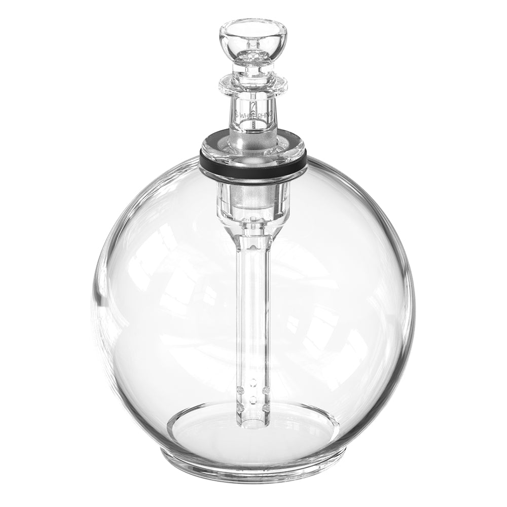 Round Orb water pipe with removable downstem bowl and angled mouthpiece, side view