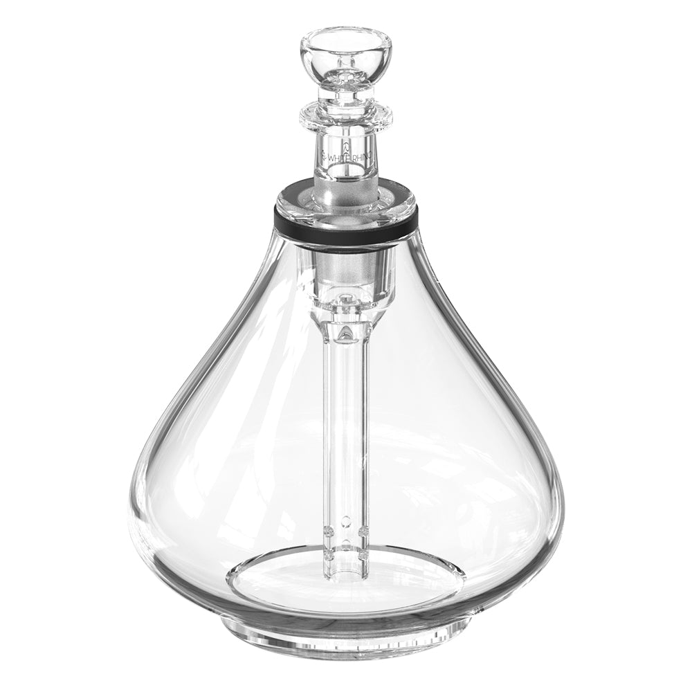 Small Genie water pipe with tapered neck, removable bowl and mouthpiece, side view
