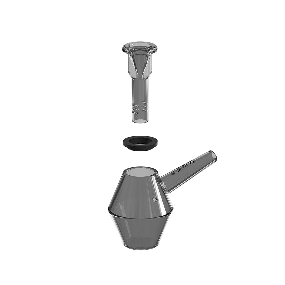 EZ Clean Smoked V5 bubbler disassembled – removable downstem bowl for easy cleaning