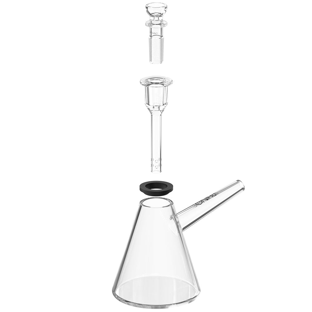 EZ Clean Pylon water pipe taken apart showing removable downstem, bowl and silicone grommet