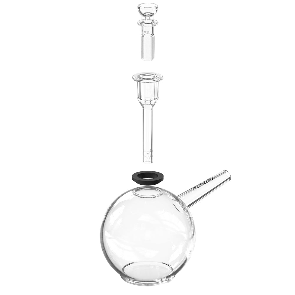EZ Clean Orb water pipe taken apart showing removable downstem, bowl and silicone grommet