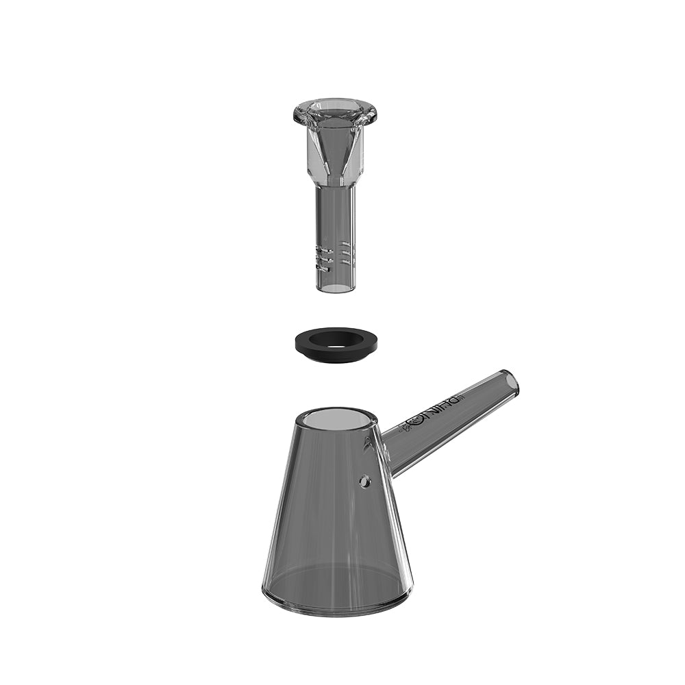 EZ Clean Smoked V1 bubbler disassembled – removable downstem bowl for easy cleaning