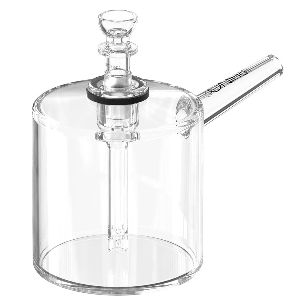 EZ Clean Barrel glass water pipe with wide barrel body, easy to clean design, front angled view