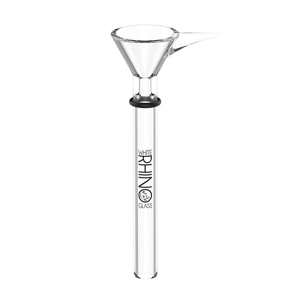 White Rhino glass martini bowl downstem slider with black rubber grommet