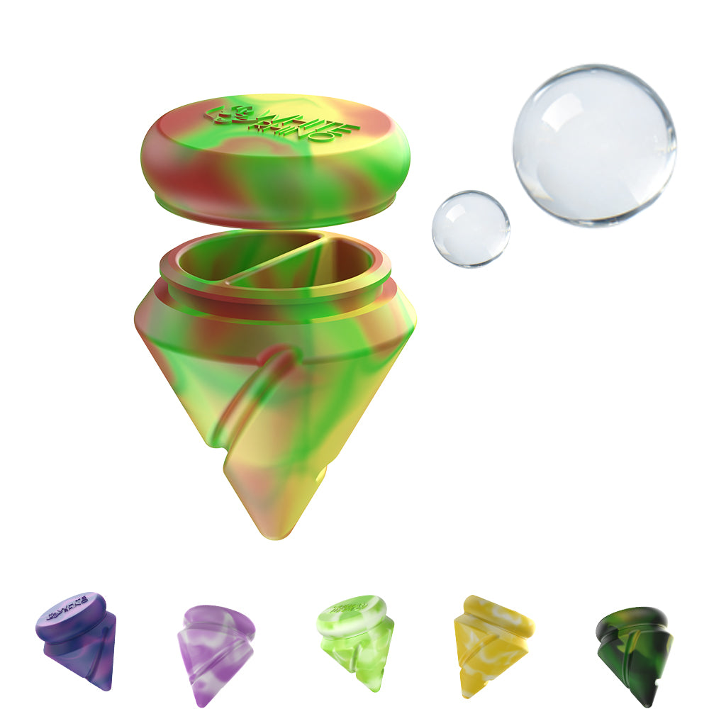 Silicone Diamond Spinner Carb Cap + 2 - 6MM Terp Balls Assorted Color