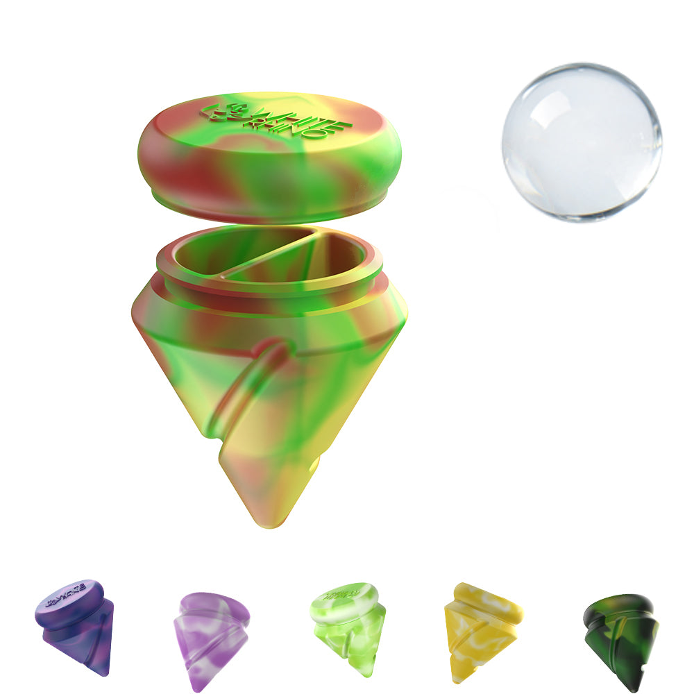 Silicone Diamond Spinner Carb Cap + 1 - 6MM Terp Balls Assorted Color