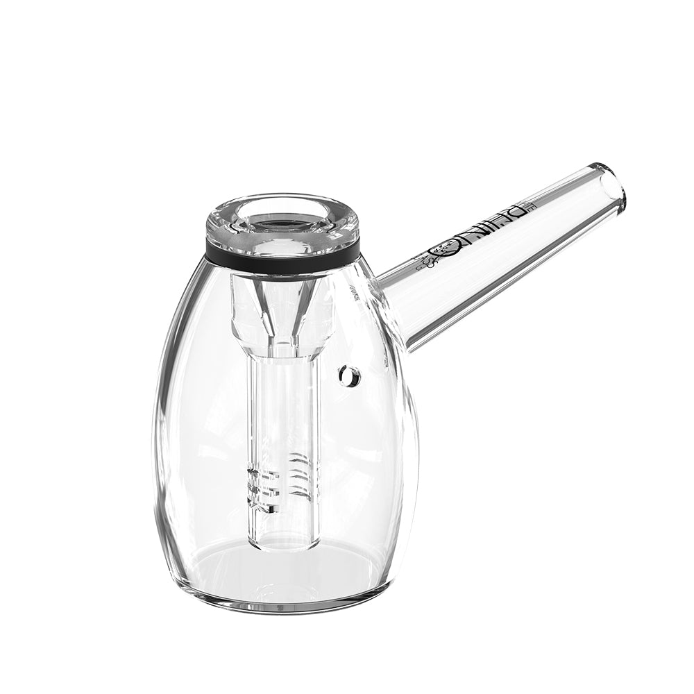 Clear glass water bubbler with raised downstem bowl