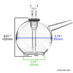 EZ Clean Orb water pipe size chart showing height and width