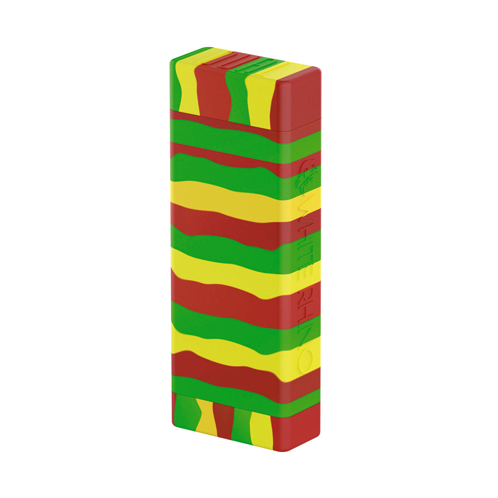 Dual Container with QUARTZ Glass Straw and Chillum - Rasta