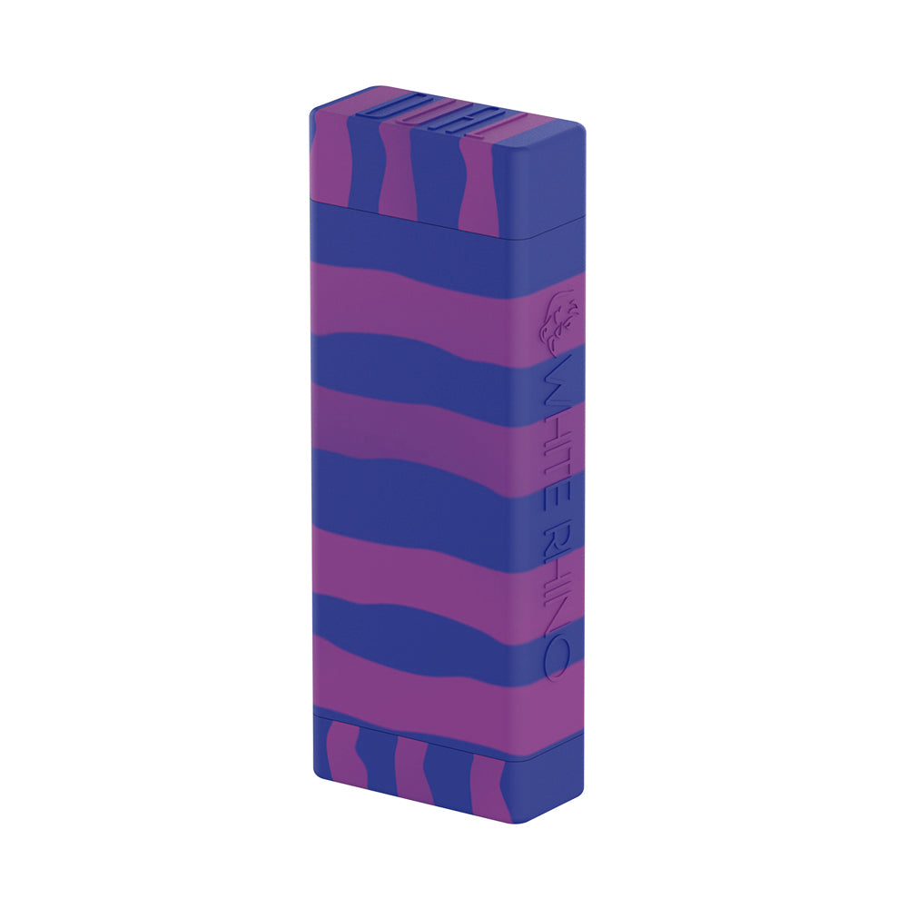 Dual Container with QUARTZ Glass Straw and Chillum - Purple Blue