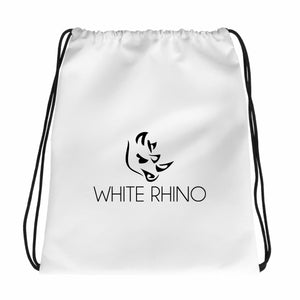 White Rhino Drawstring Bag