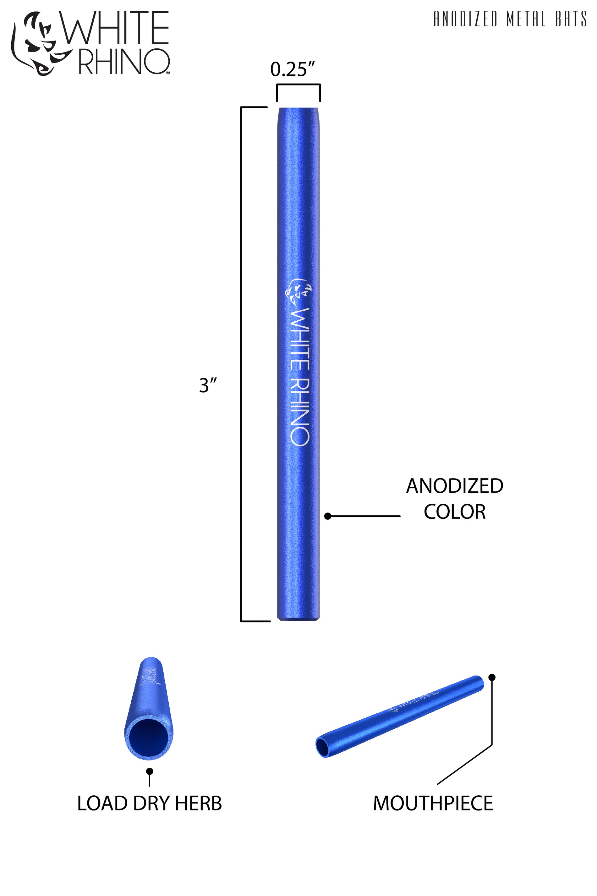 One Hitter Pipe Simple One Hitter White Rhino Products