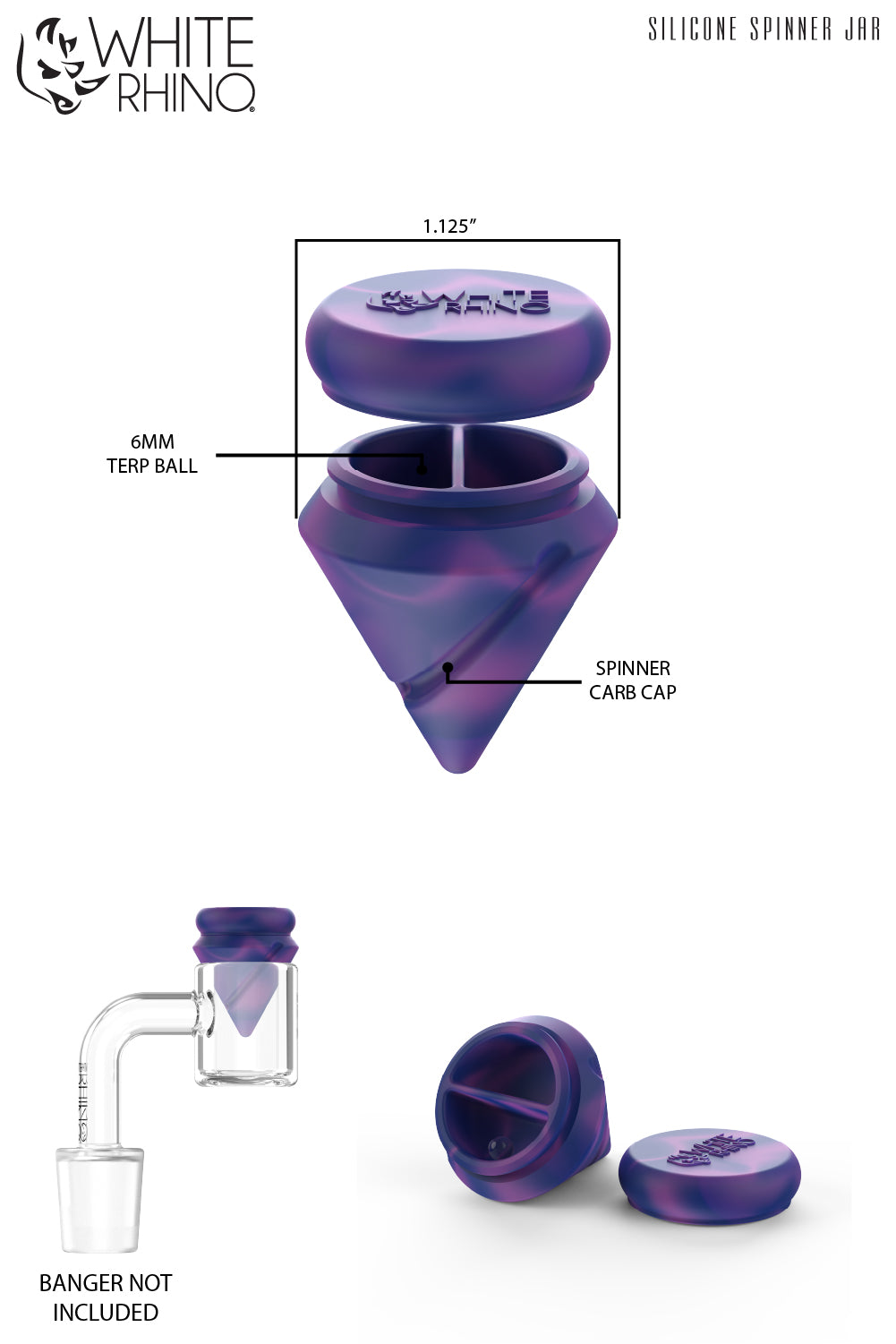 Spinner Carb Cap - Terp Ball - Jar – White Rhino Products