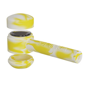 glass and silicone handpipe that also stores concentrates