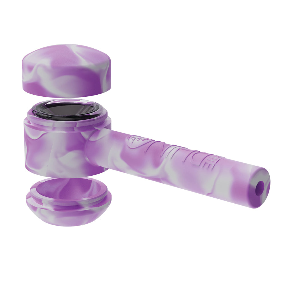smoking handpipe glow in the dark silicone with glass bowl